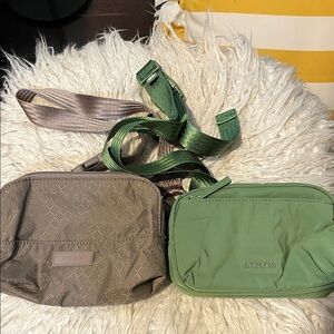 Athleta Olive and Taupe Crossbody Bags